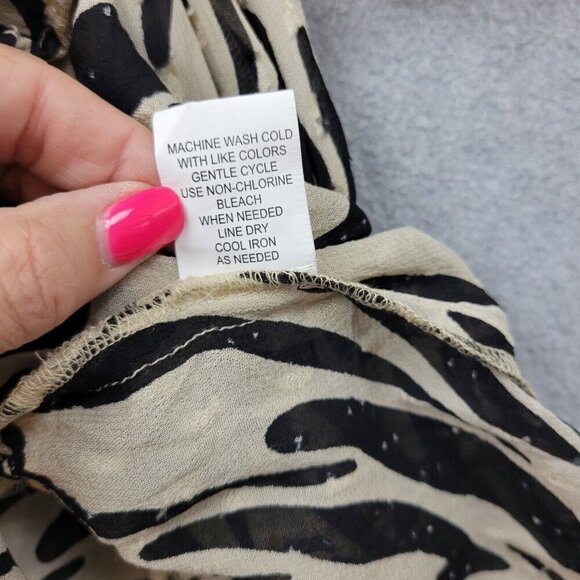 Womens Zebra Print Duster Size Small Tassle Tie‎ Beaded Animal Print Beac… - Picture 9 of 10